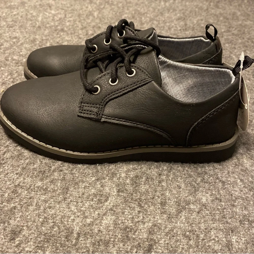 Wonder Nation Oxford Shoes Boys Size 13 Black‎ Lace Up New